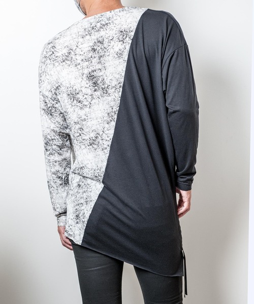 JOHNNY WOLF（ジョニーウルフ）の「PERSEPHONE(ペルセポネ)ドレープ ロンT（Tシャツ/カットソー・メンズ・ホワイト系その他/マルチ/ブラックミックス・FREE）」の9枚目の写真