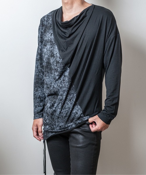 JOHNNY WOLF（ジョニーウルフ）の「PERSEPHONE(ペルセポネ)ドレープ ロンT（Tシャツ/カットソー・メンズ・ホワイト系その他/マルチ/ブラックミックス・FREE）」の18枚目の写真