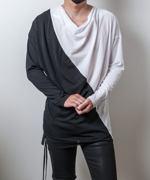 JOHNNY WOLF（ジョニーウルフ）の「PERSEPHONE(ペルセポネ)ドレープ ロンT（Tシャツ/カットソー・メンズ・ホワイト系その他/マルチ/ブラックミックス・FREE）」の20枚目の写真