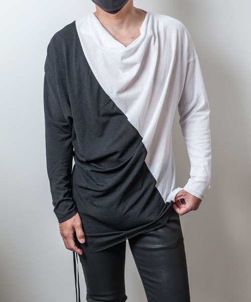 JOHNNY WOLF（ジョニーウルフ）の「PERSEPHONE(ペルセポネ)ドレープ ロンT（Tシャツ/カットソー・メンズ・ホワイト系その他/マルチ/ブラックミックス・FREE）」の21枚目の写真