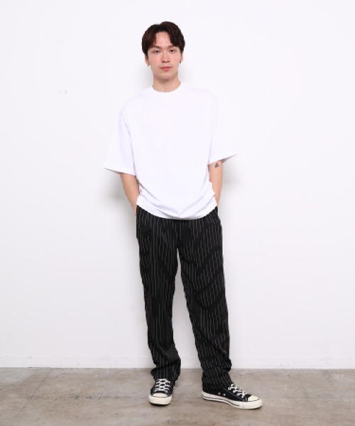 bonjour bonsoir（ボンジュール　ボンソワール）の「【bonjour bonsoir】刺繍ロゴ ビッグTシャツ（Tシャツ/カットソー・メンズ・ベージュ/ホワイト/ピンク/ブラック・L/S/M）」の7枚目の写真