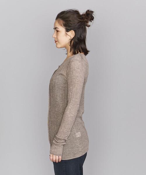 BEAUTY&YOUTH UNITED ARROWS(ビューティーアンドユースユナイテッドアローズ)の「BY シアーリブニットカーディガン -ウォッシャブル- ◆(カーディガン/ボレロ・レディース・ダークブラウン/マスタード/モカ・FREE)」の9枚目の写真