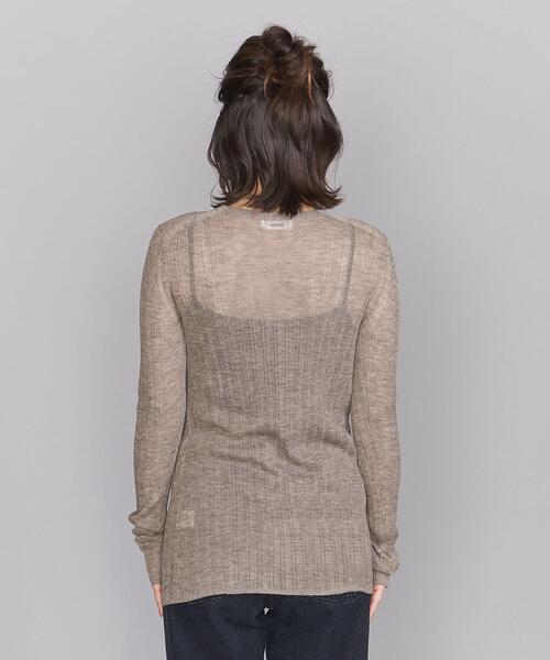 BEAUTY&YOUTH UNITED ARROWS(ビューティーアンドユースユナイテッドアローズ)の「BY シアーリブニットカーディガン -ウォッシャブル- ◆(カーディガン/ボレロ・レディース・ダークブラウン/マスタード/モカ・FREE)」の8枚目の写真