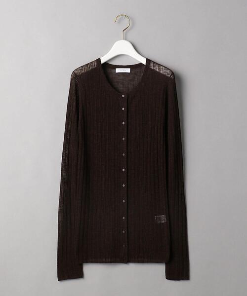 BEAUTY&YOUTH UNITED ARROWS(ビューティーアンドユースユナイテッドアローズ)の「BY シアーリブニットカーディガン -ウォッシャブル- ◆(カーディガン/ボレロ・レディース・ダークブラウン/マスタード/モカ・FREE)」の20枚目の写真