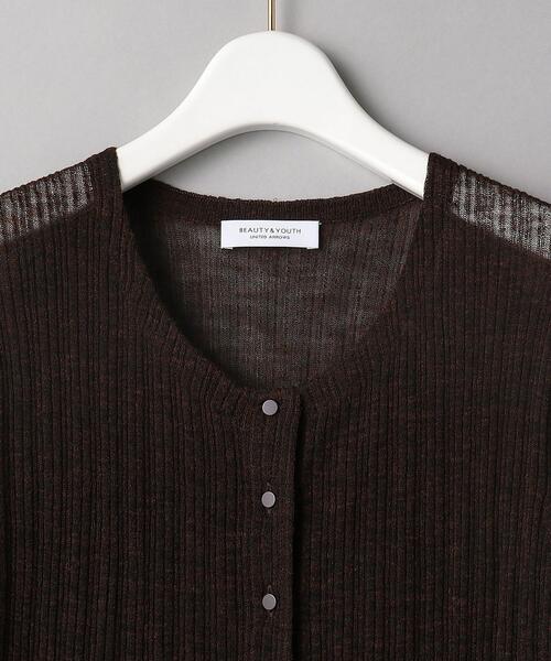 BEAUTY&YOUTH UNITED ARROWS(ビューティーアンドユースユナイテッドアローズ)の「BY シアーリブニットカーディガン -ウォッシャブル- ◆(カーディガン/ボレロ・レディース・ダークブラウン/マスタード/モカ・FREE)」の22枚目の写真