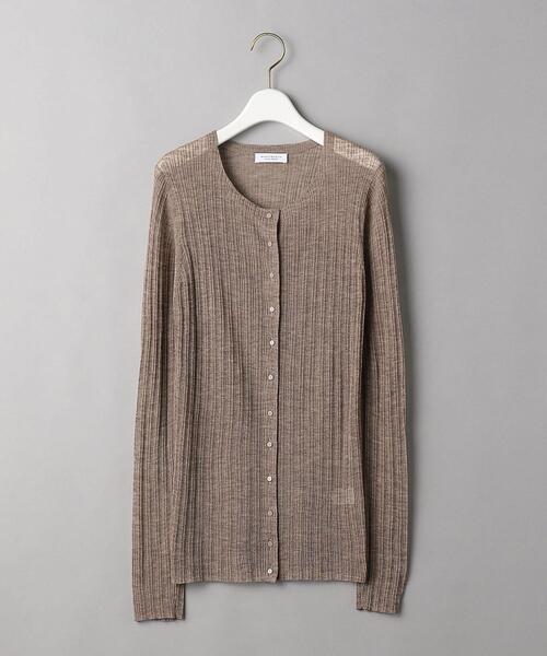 BEAUTY&YOUTH UNITED ARROWS(ビューティーアンドユースユナイテッドアローズ)の「BY シアーリブニットカーディガン -ウォッシャブル- ◆(カーディガン/ボレロ・レディース・ダークブラウン/マスタード/モカ・FREE)」の17枚目の写真
