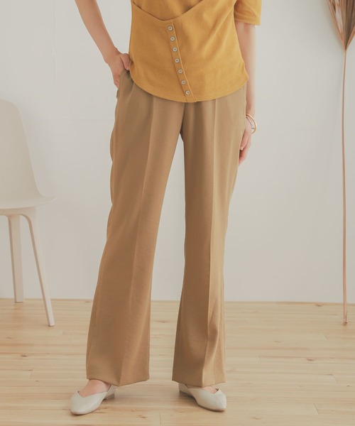 SENSE OF PLACE by URBAN RESEARCH（センスオブプレイスバイアーバンリサーチ）の「カルゼキックフレアパンツ（その他パンツ・レディース・ベージュ/パープル/ライトベージュ・ONE）」の20枚目の写真