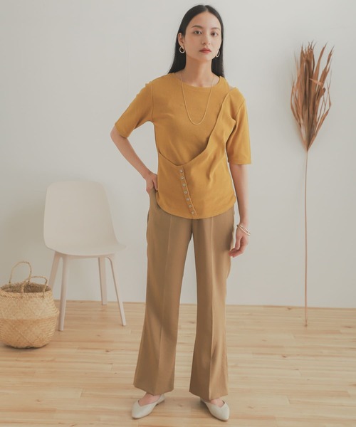 SENSE OF PLACE by URBAN RESEARCH（センスオブプレイスバイアーバンリサーチ）の「カルゼキックフレアパンツ（その他パンツ・レディース・ベージュ/パープル/ライトベージュ・ONE）」の16枚目の写真