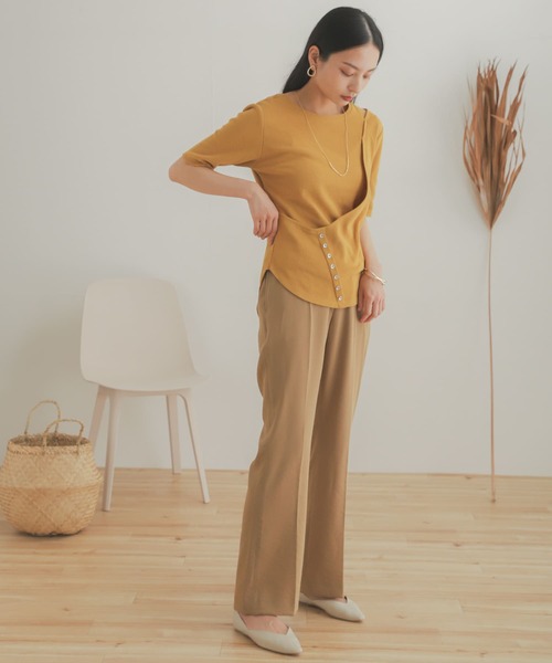 SENSE OF PLACE by URBAN RESEARCH（センスオブプレイスバイアーバンリサーチ）の「カルゼキックフレアパンツ（その他パンツ・レディース・ベージュ/パープル/ライトベージュ・ONE）」の15枚目の写真