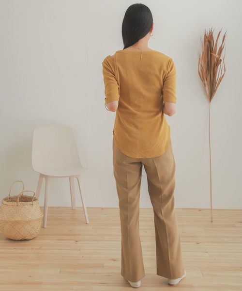 SENSE OF PLACE by URBAN RESEARCH（センスオブプレイスバイアーバンリサーチ）の「カルゼキックフレアパンツ（その他パンツ・レディース・ベージュ/パープル/ライトベージュ・ONE）」の13枚目の写真