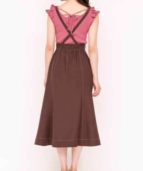 WILLSELECTION(ウィルセレクション)の「サスペンダー付き配色ステッチ2wayマーメイドスカート(スカート・レディース・ダークブラウン/ベージュ・SMALL/MEDIUM)」の17枚目の写真