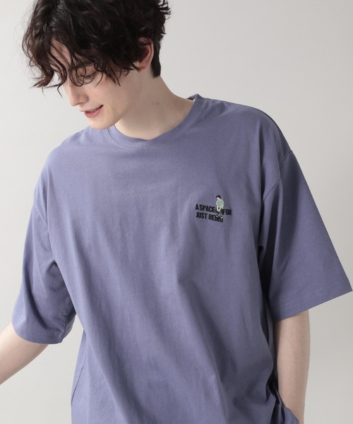 RAGEBLUE(レイジブルー)の「天竺コットン/ワンポイント刺繍Tシャツ/216640(Tシャツ/カットソー・メンズ・ホワイト/ブラック/パープル/キャメル・MEDIUM/LARGE)」の4枚目の写真