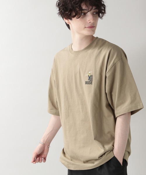 RAGEBLUE(レイジブルー)の「天竺コットン/ワンポイント刺繍Tシャツ/216640(Tシャツ/カットソー・メンズ・ホワイト/ブラック/パープル/キャメル・MEDIUM/LARGE)」の1枚目の写真