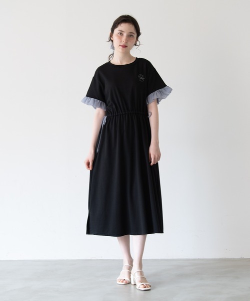 idem イデム　many frill mini onepiece leather frill onepiece – idem