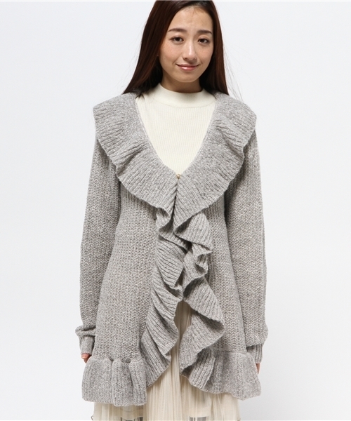 axes femme（アクシーズファム）の「ラッフルフリルロングカーデ