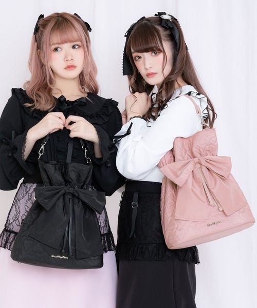 eimylove♡様　辞書バック　蓋付きケース　巾着　ハートキルティングリバティ DearMyLove（ディアマイラブ）の「ハートキルティング巾着リュック