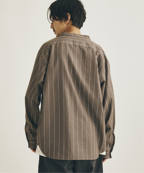 JOURNAL STANDARD(ジャーナルスタンダード)の「T/C ストライプ バンドカラーシャツ(シャツ/ブラウス・メンズ・ブラック/ベージュ/グリーン/ナチュラル・SMALL/MEDIUM/LARGE)」の21枚目の写真