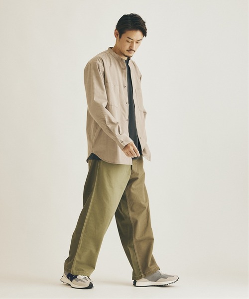 JOURNAL STANDARD(ジャーナルスタンダード)の「T/C ストライプ バンドカラーシャツ(シャツ/ブラウス・メンズ・ブラック/ベージュ/グリーン/ナチュラル・SMALL/MEDIUM/LARGE)」の9枚目の写真