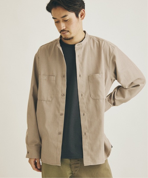 JOURNAL STANDARD(ジャーナルスタンダード)の「T/C ストライプ バンドカラーシャツ(シャツ/ブラウス・メンズ・ブラック/ベージュ/グリーン/ナチュラル・SMALL/MEDIUM/LARGE)」の22枚目の写真