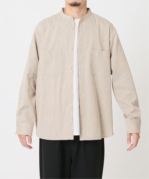 JOURNAL STANDARD(ジャーナルスタンダード)の「T/C ストライプ バンドカラーシャツ(シャツ/ブラウス・メンズ・ブラック/ベージュ/グリーン/ナチュラル・SMALL/MEDIUM/LARGE)」の19枚目の写真
