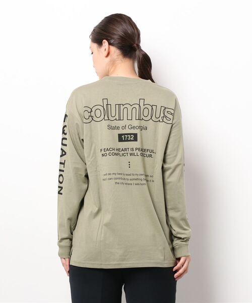 GGD(ジージーディー)の「ビッグシルエットリブ付きロングTシャツ 袖プリント 刺繍 バックプリント フォト風ラバープリント(Tシャツ/カットソー・レディース・ホワイト系その他/ホワイト/ブルー系その他/ブラウン系その他/ブラック系その他2/ブルー/グレー/ブラック/ピンク/ブラック系その他/ブラウン/ホワイト系その他2/ブルー系その他2・L/LL/M)」の14枚目の写真