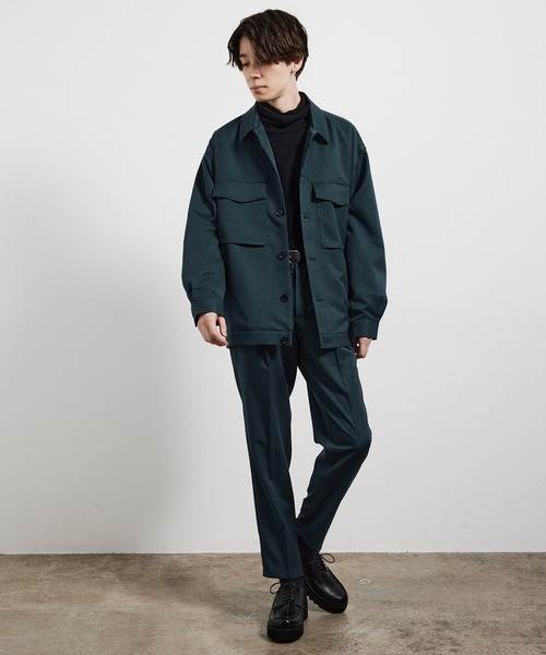 JUNRED（ジュンレッド）の「ファイヤーストレッチイージースリムパンツ（スラックス・メンズ・オフホワイト/ブラック/ブラウン系その他2/ダークグリーン・S/M/L/LL）」の8枚目の写真