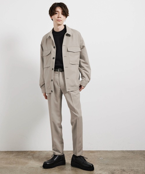 JUNRED（ジュンレッド）の「ファイヤーストレッチイージースリムパンツ（スラックス・メンズ・オフホワイト/ブラック/ブラウン系その他2/ダークグリーン・S/M/L/LL）」の20枚目の写真