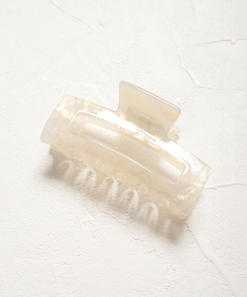 Crisp(クリスプ)の「マーブルクロウクリップ(バレッタ/ヘアクリップ・レディース・ホワイト/アイボリー・FREE)」の1枚目の写真