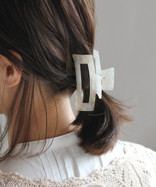 Crisp(クリスプ)の「マーブルクロウクリップ(バレッタ/ヘアクリップ・レディース・ホワイト/アイボリー・FREE)」の8枚目の写真