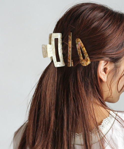 Crisp(クリスプ)の「マーブルクロウクリップ(バレッタ/ヘアクリップ・レディース・ホワイト/アイボリー・FREE)」の10枚目の写真