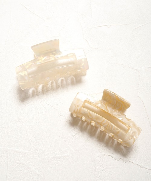 Crisp(クリスプ)の「マーブルクロウクリップ(バレッタ/ヘアクリップ・レディース・ホワイト/アイボリー・FREE)」の4枚目の写真