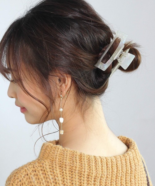 Crisp(クリスプ)の「マーブルクロウクリップ(バレッタ/ヘアクリップ・レディース・ホワイト/アイボリー・FREE)」の11枚目の写真