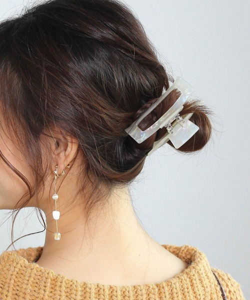 Crisp(クリスプ)の「マーブルクロウクリップ(バレッタ/ヘアクリップ・レディース・ホワイト/アイボリー・FREE)」の12枚目の写真