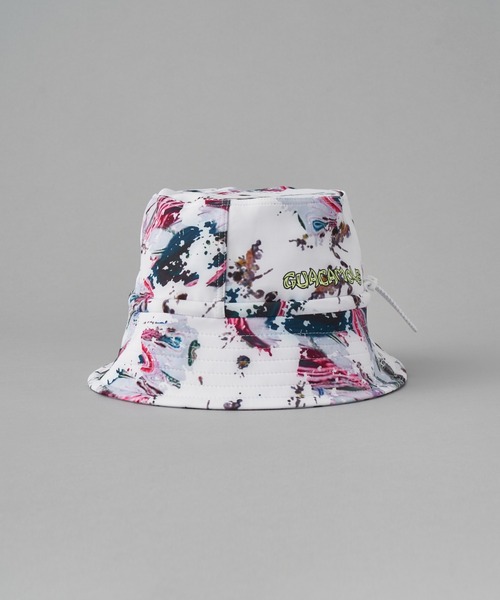 GUACAMOLE（ガカモレ）の「Functional stretch bucket hat/LOGO print（ハット・メンズ・ライトグレー/ホワイト×ピンク/オレンジ/チャコールグレー/ホワイト/グレー/イエロー/ブラック・FREE）」の2枚目の写真