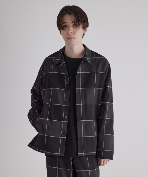 JUNRED（ジュンレッド）の「ビッグチェックブルゾン（ブルゾン・メンズ・ブラック系その他/ブラウン系その他・S/M/L）」の2枚目の写真