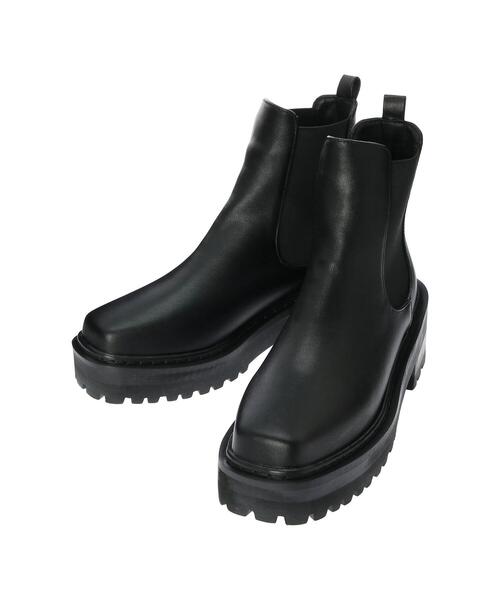 koe(コエ)の「スクエアタンクソールサイドゴアブーツ*(ブーツ・レディース・ブラック・23cm/25cm/24cm)」の9枚目の写真