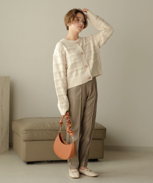 Bab（バブ）の「【WEB限定】フリルニットカーディガン（ニット/セーター・レディース・ブラウン/オフホワイト・FREE）」の13枚目の写真