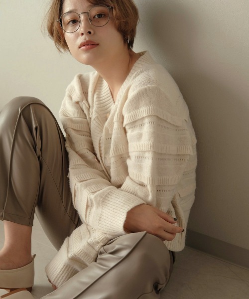 Bab（バブ）の「【WEB限定】フリルニットカーディガン（ニット/セーター・レディース・ブラウン/オフホワイト・FREE）」の16枚目の写真