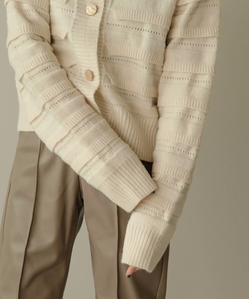 Bab（バブ）の「【WEB限定】フリルニットカーディガン（ニット/セーター・レディース・ブラウン/オフホワイト・FREE）」の18枚目の写真