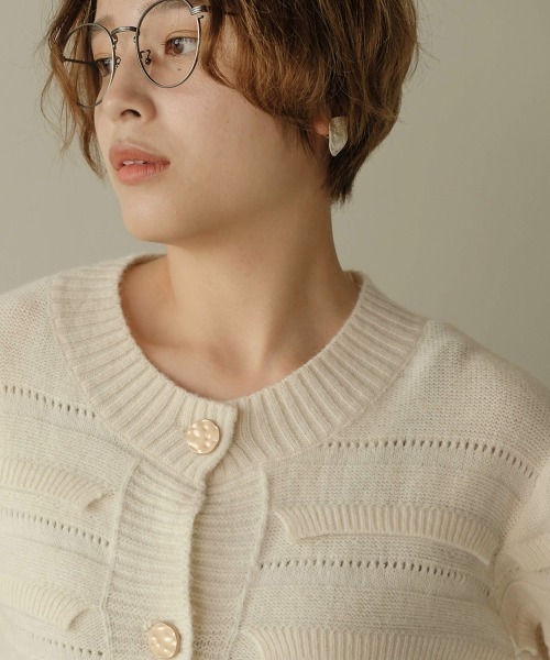 Bab（バブ）の「【WEB限定】フリルニットカーディガン（ニット/セーター・レディース・ブラウン/オフホワイト・FREE）」の11枚目の写真