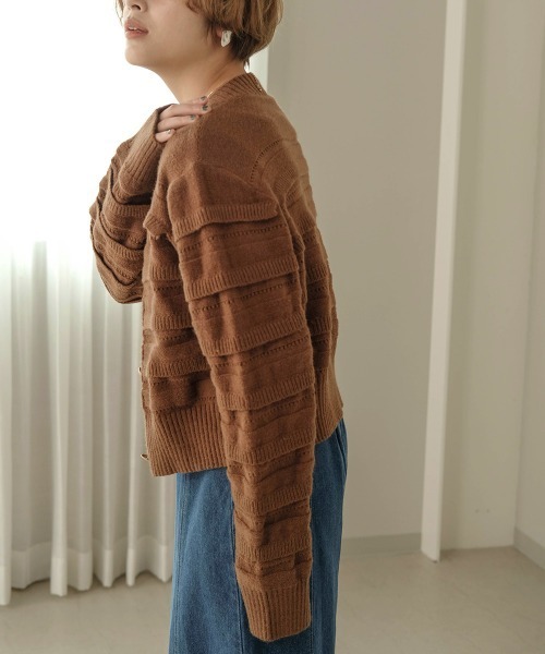 Bab（バブ）の「【WEB限定】フリルニットカーディガン（ニット/セーター・レディース・ブラウン/オフホワイト・FREE）」の19枚目の写真