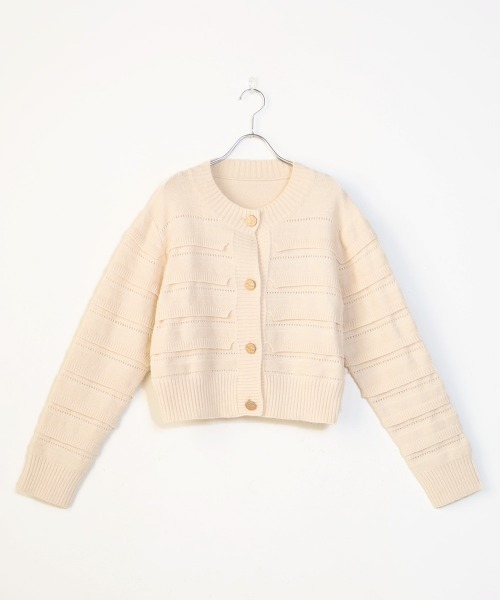 Bab（バブ）の「【WEB限定】フリルニットカーディガン（ニット/セーター・レディース・ブラウン/オフホワイト・FREE）」の10枚目の写真