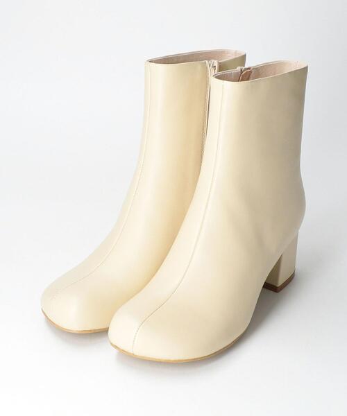 MOHI（モヒ）の「＜MOHI...＞レザーラウンドトゥ ショートブーツ ◆（ブーツ・レディース・ブラック/ナチュラル・38/36/37）」の5枚目の写真