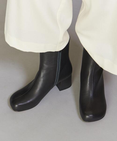 MOHI（モヒ）の「＜MOHI...＞レザーラウンドトゥ ショートブーツ ◆（ブーツ・レディース・ブラック/ナチュラル・38/36/37）」の10枚目の写真