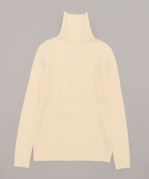 210nouve（トゥージュヌーブ）の「タートルネックリブニット（ニット/セーター・レディース・ホワイト/ブラック/ブラウン/パープル/カーキ/ベージュ・FREE）」の5枚目の写真