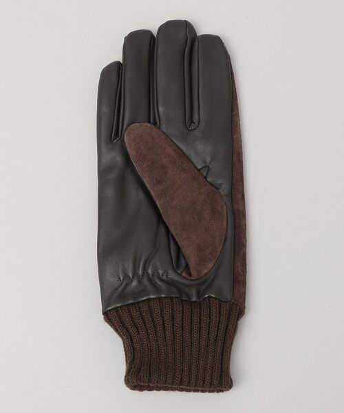 SHIPS（シップス）の「SHIPS: スエードレザー リブ グローブ（手袋・メンズ・ブラック/ブラウン・ONE SIZE）」の6枚目の写真
