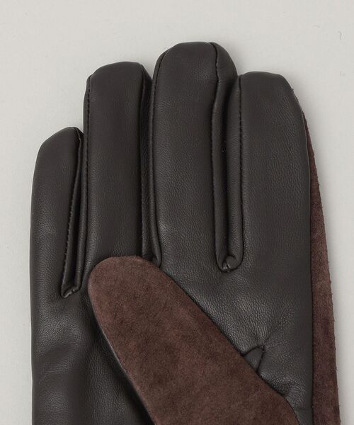 SHIPS（シップス）の「SHIPS: スエードレザー リブ グローブ（手袋・メンズ・ブラック/ブラウン・ONE SIZE）」の7枚目の写真