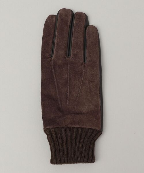 SHIPS（シップス）の「SHIPS: スエードレザー リブ グローブ（手袋・メンズ・ブラック/ブラウン・ONE SIZE）」の8枚目の写真