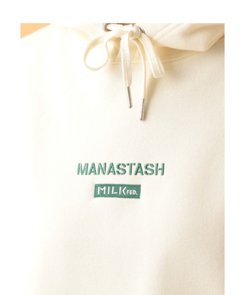ミルクフェド×マナスタッシュコラボパーカー スウェット フーディー ロゴ刺繍 MILKFED.（ミルクフェド）の「MILKFED. × MANASTASH /ミルク