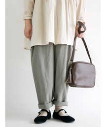 Samansa Mos2 | コットンリネンツータックパンツ(その他パンツ)